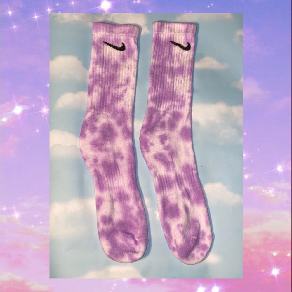 Unisex Tie Dye Nike Socks Purple